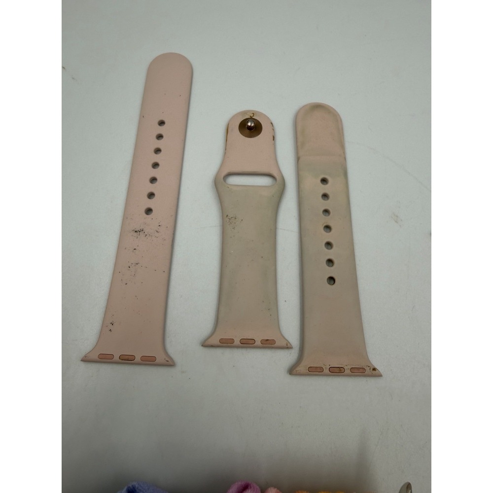 Lot Of Apple Watch Bands, Variety, Rose Gold Steel, Scrunchie, & Plastic & LINKS - Picture 7 of 13